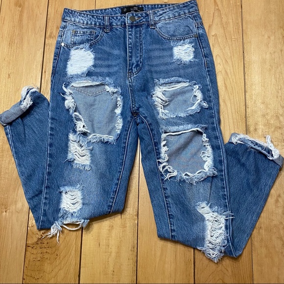 Missguided Denim - Missguided riot distressed boyfriend jeans